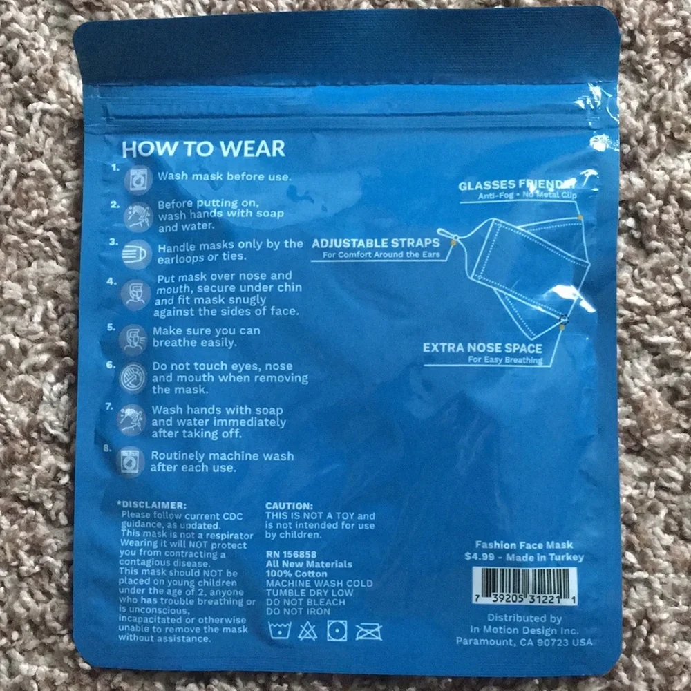 😷 Unisex Face Mask